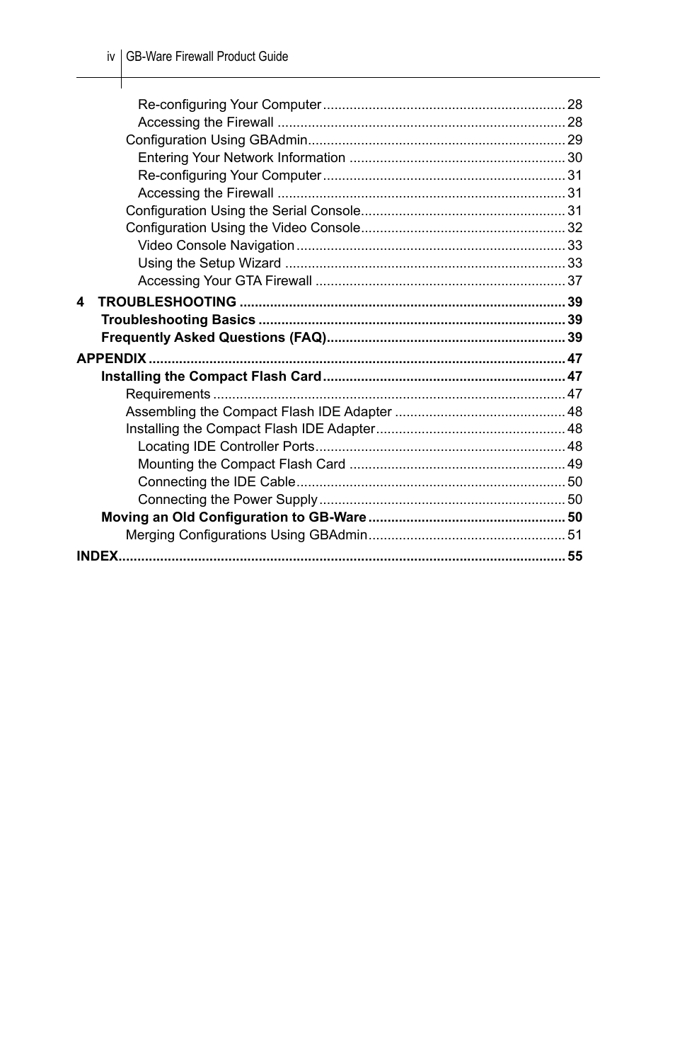 Global Technology Associates SOFTWARE FIREWALL GBWA200501-01 User Manual | Page 4 / 60