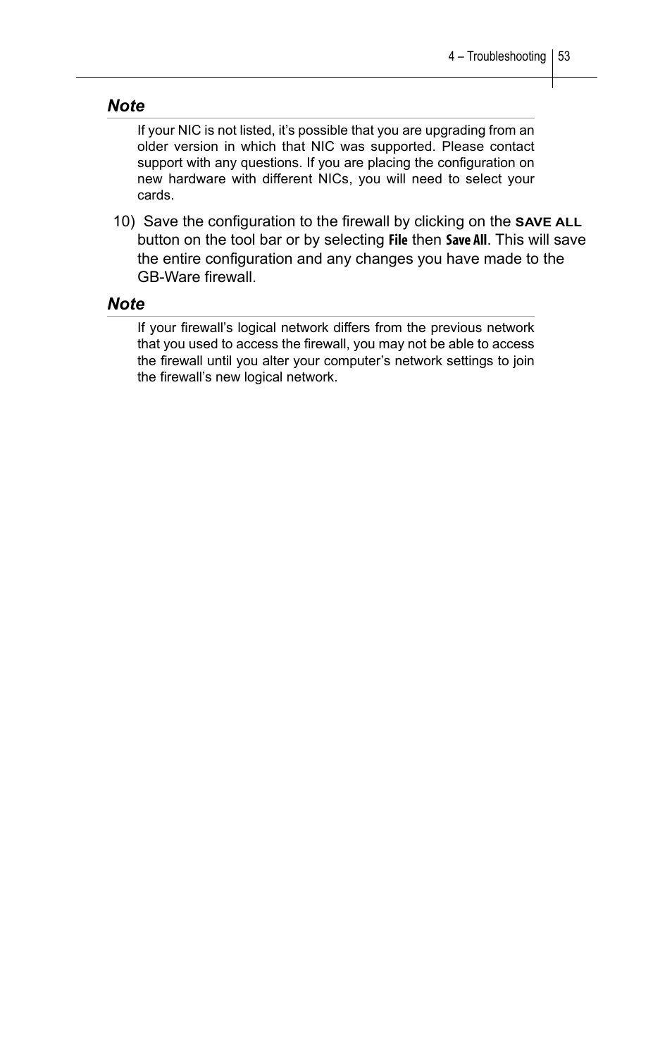 Global Technology Associates SOFTWARE FIREWALL GBWA200501-01 User Manual | Page 57 / 60