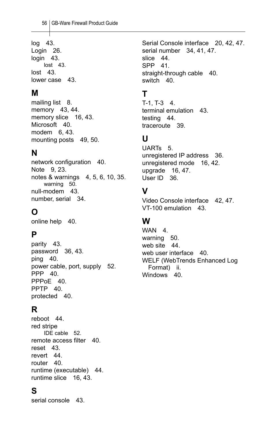 Global Technology Associates SOFTWARE FIREWALL GBWA200501-01 User Manual | Page 60 / 60