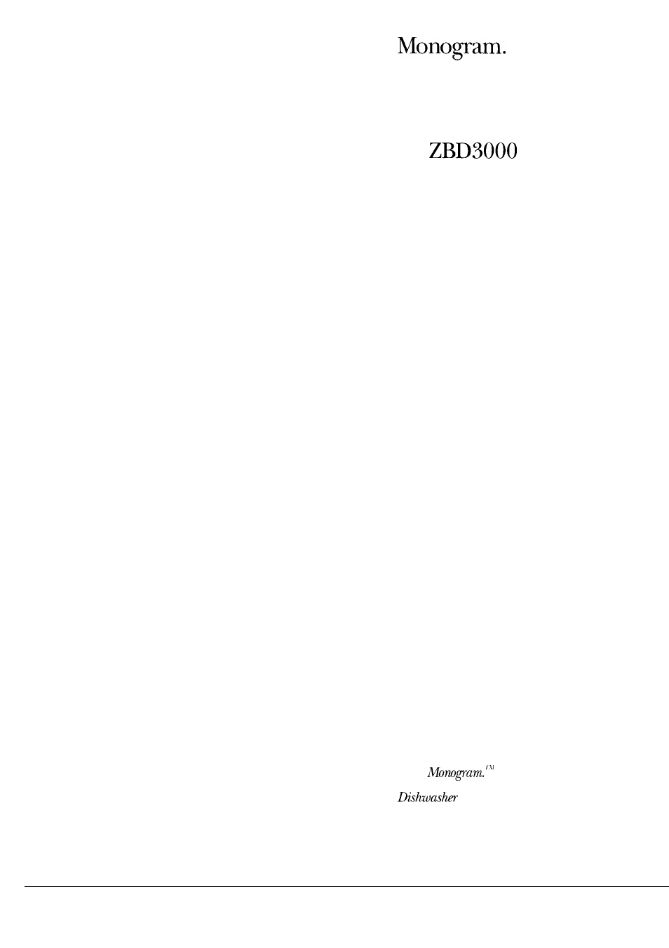 GE Monogram ZBD3000 User Manual | 28 pages