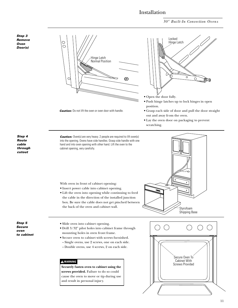 Installation | GE Monogram ZET857SYSS User Manual | Page 11 / 16