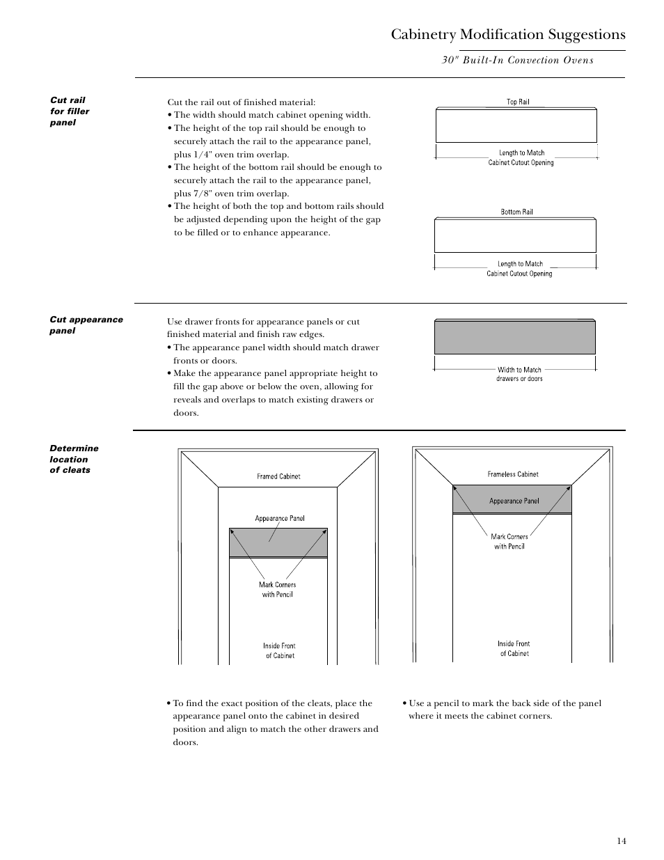 Cabinetry modification suggestions | GE Monogram ZET857SYSS User Manual | Page 14 / 16