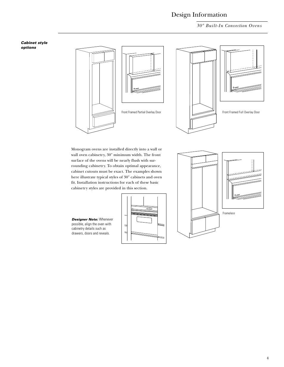 Design information | GE Monogram ZET857SYSS User Manual | Page 4 / 16