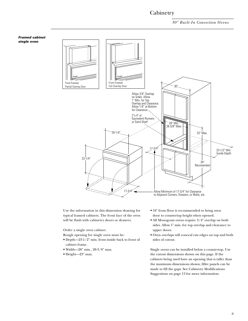 Cabinetry | GE Monogram ZET857SYSS User Manual | Page 6 / 16