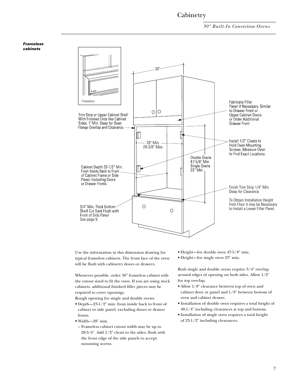 Cabinetry | GE Monogram ZET857SYSS User Manual | Page 7 / 16