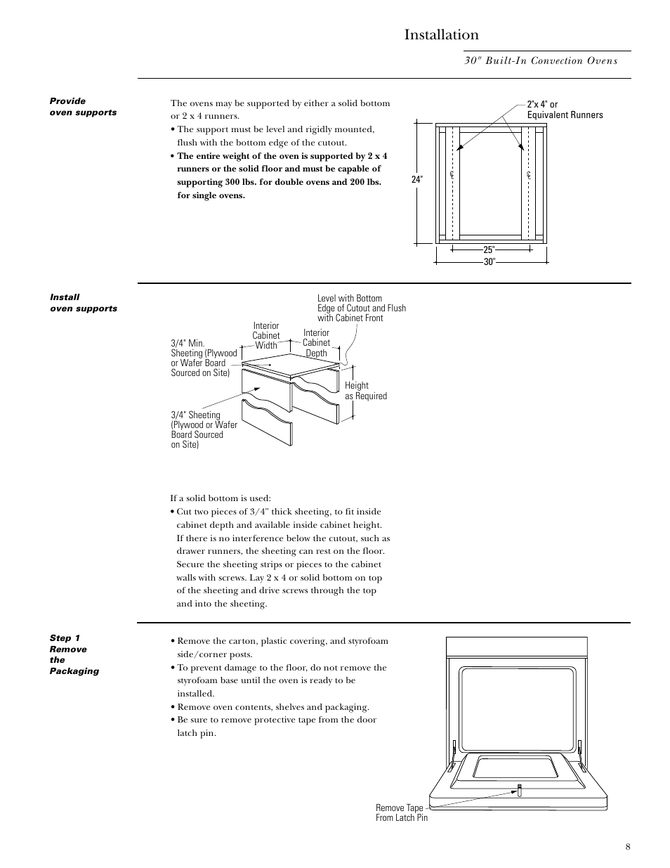 Installation | GE Monogram ZET857SYSS User Manual | Page 8 / 16