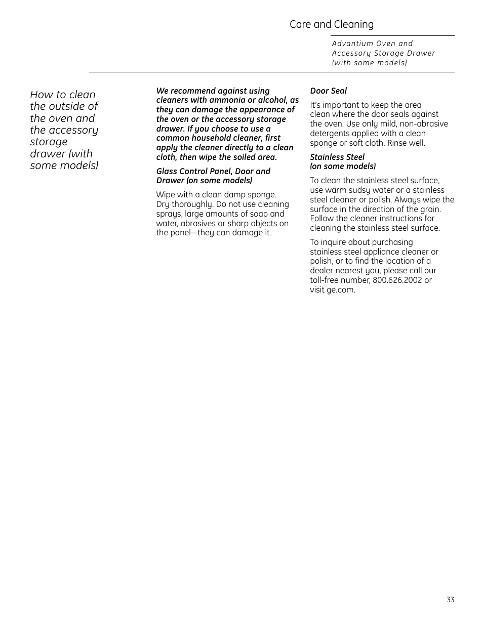 GE Monogram ZSC2200 User Manual | Page 33 / 40