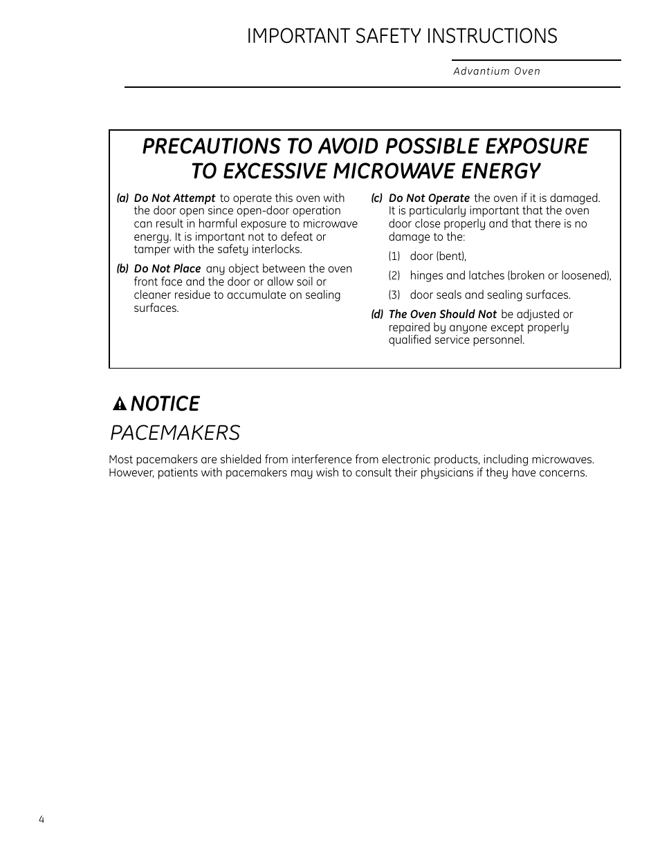 Safety, Safety –9, Important safety instructions notice | Pacemakers | GE Monogram ZSC2200 User Manual | Page 4 / 40