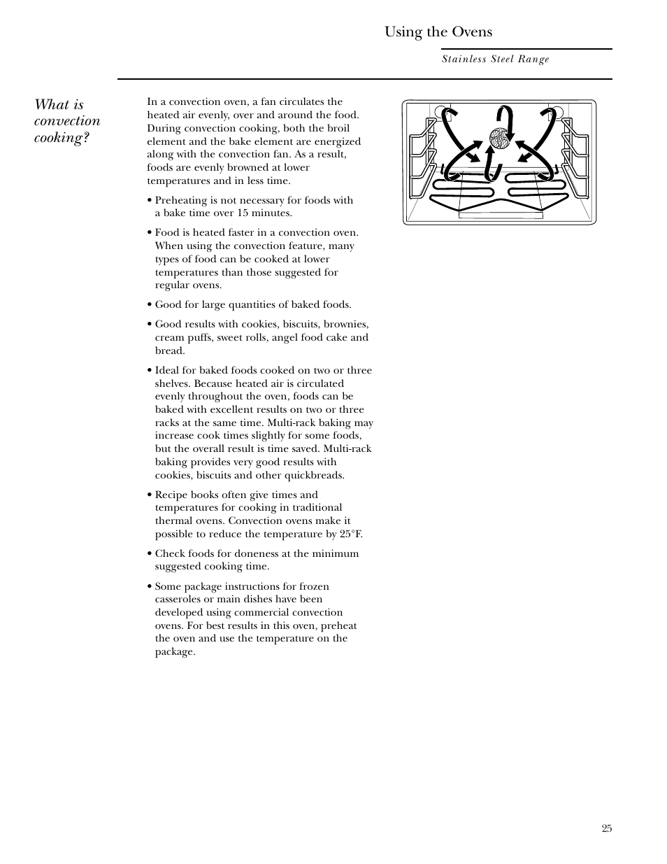 Convection cooking, What is convection cooking, Using the ovens | GE Monogram ZDP36N4R User Manual | Page 25 / 44
