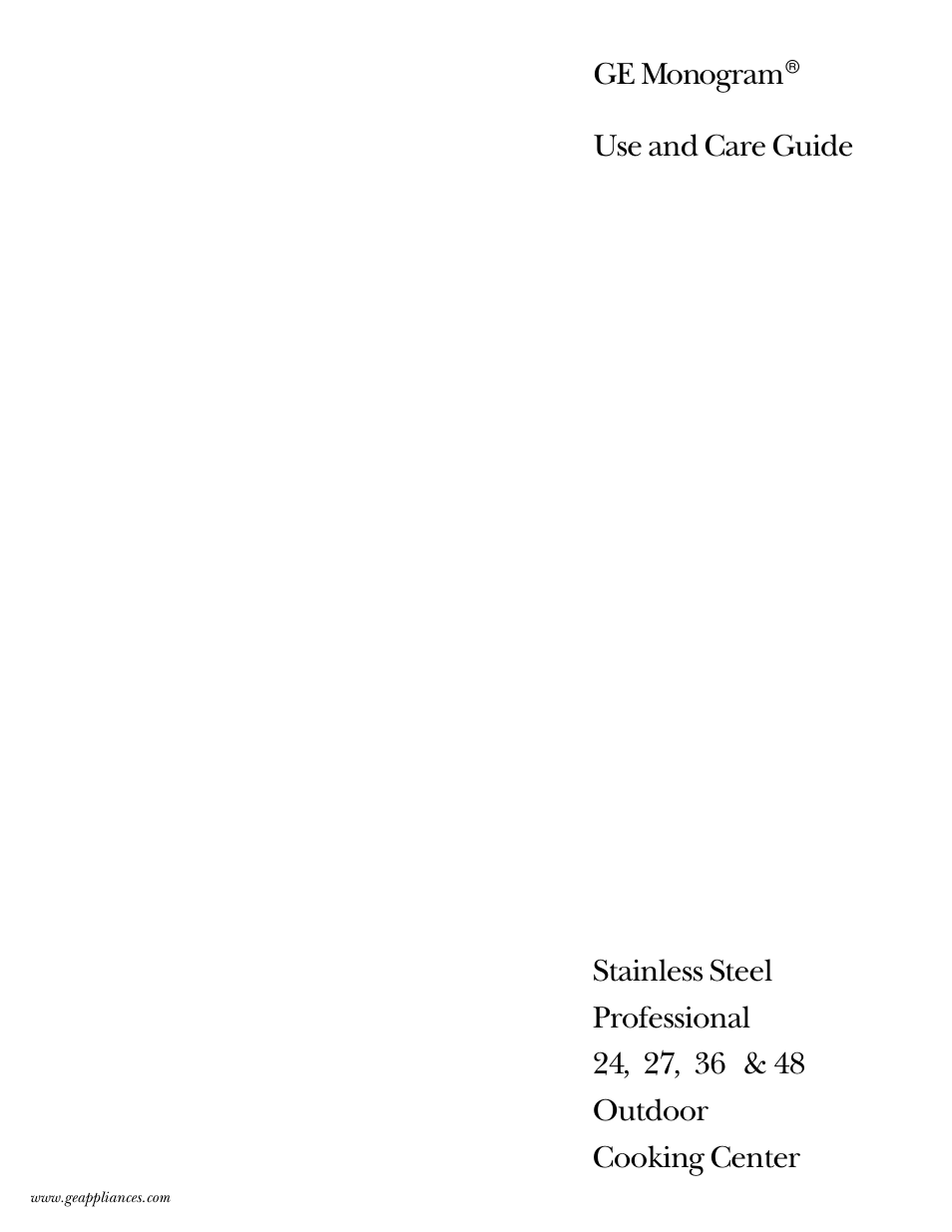 GE Monogram Gas Grill User Manual | 32 pages