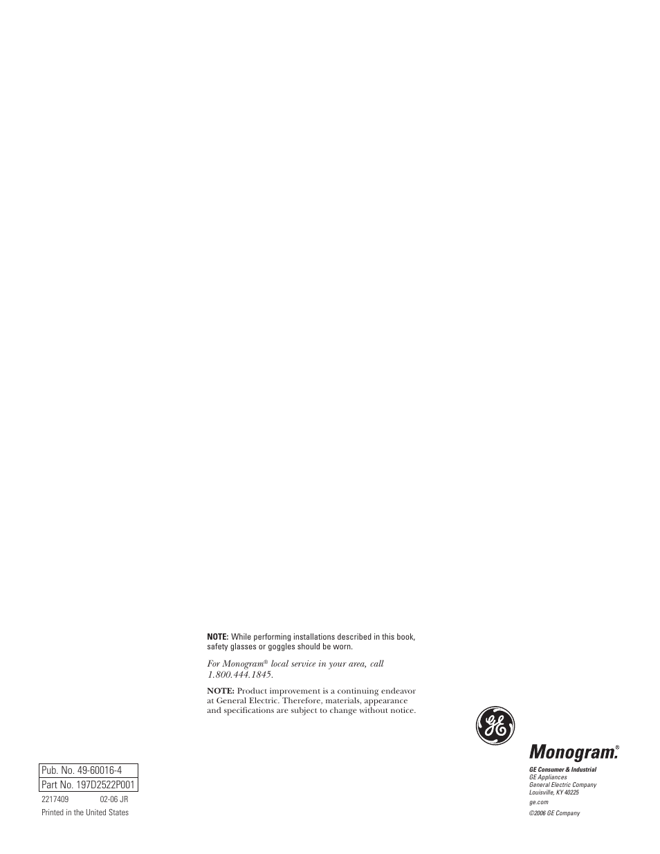 GE Monogram ZDI15 User Manual | Page 12 / 12
