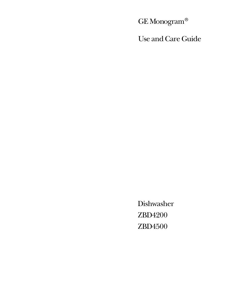 GE Monogram ZBD4200 User Manual | 24 pages