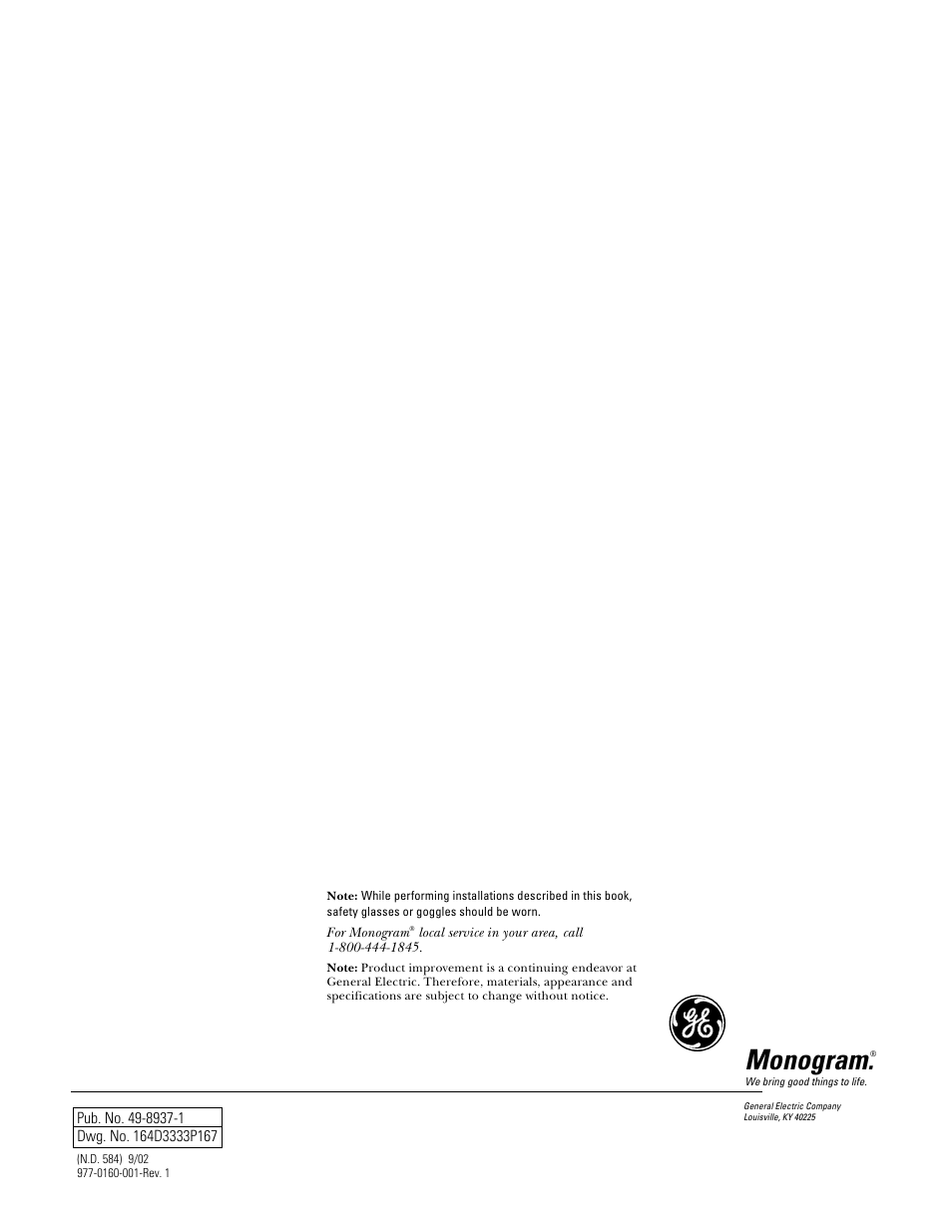 Monogram | GE Monogram ZKD910  I User Manual | Page 8 / 8