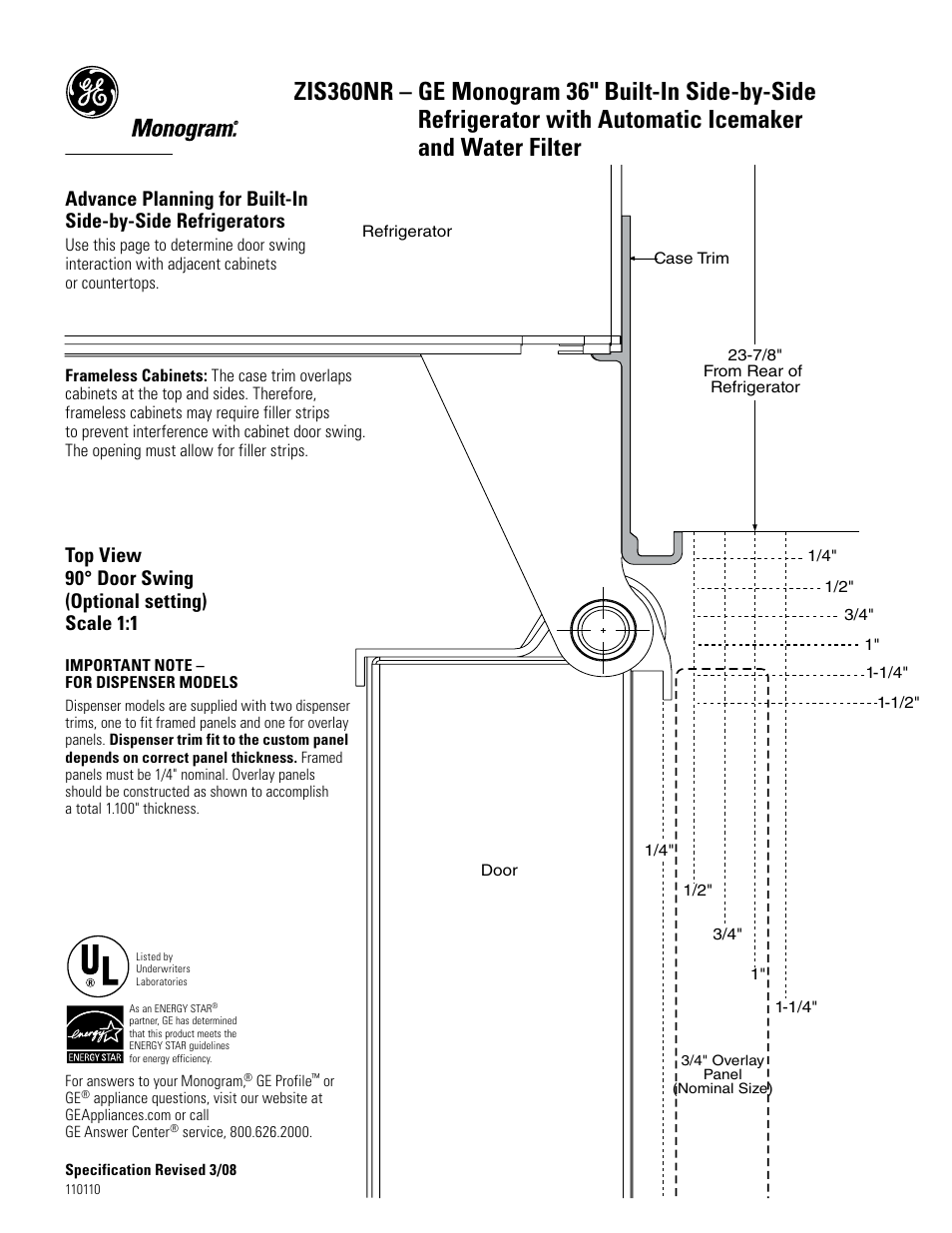 696dia6 | GE Monogram ZIS360NR User Manual | Page 5 / 6