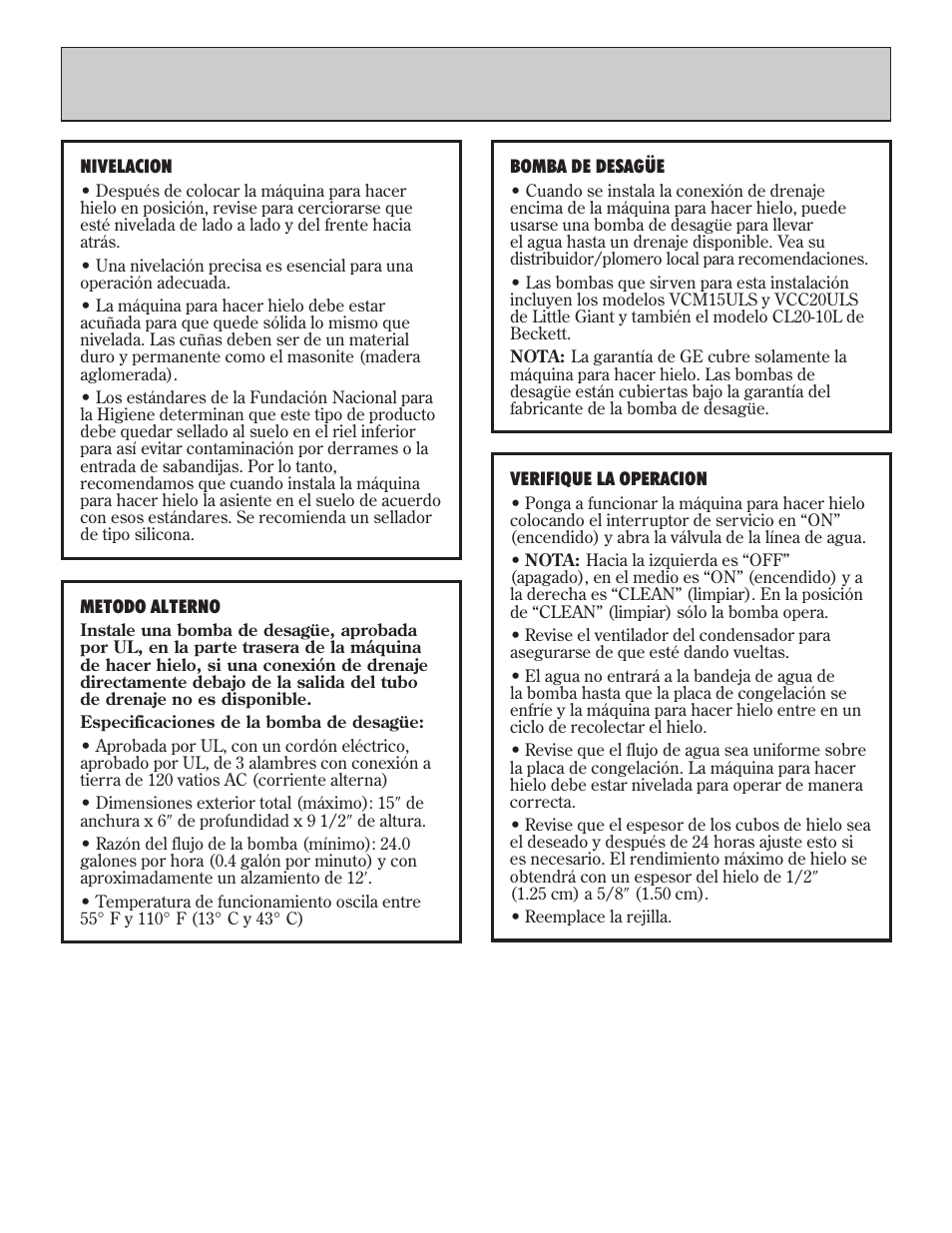 18 instrucciones para la instalacion | GE Monogram ZDIB50 User Manual | Page 40 / 44