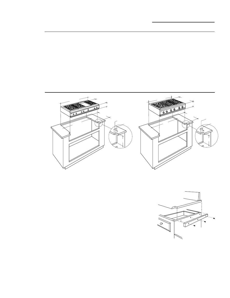 Installation, Remove packaging, Cut the countertop opening | GE Monogram ZGU36N6 User Manual | Page 7 / 12