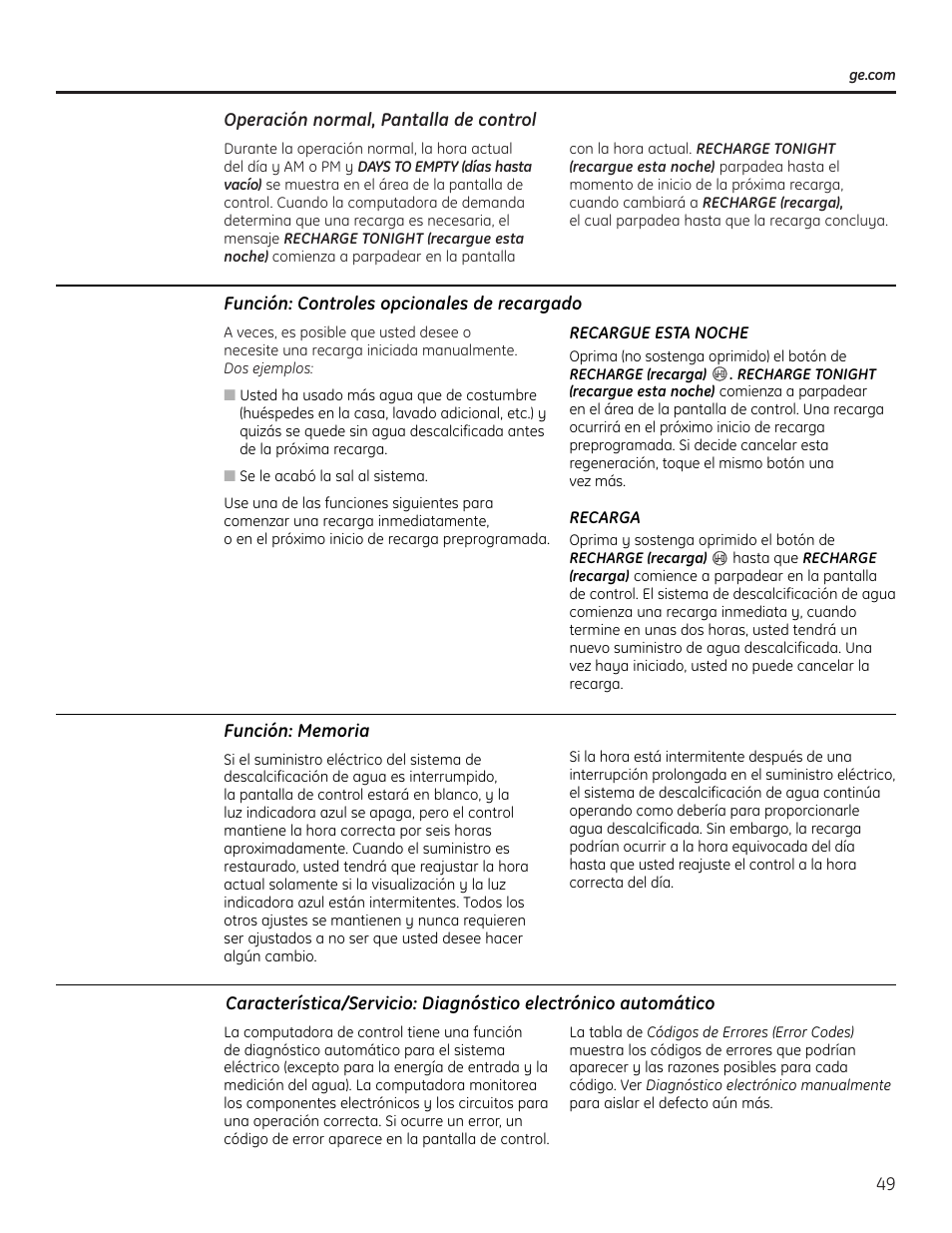 Funciones | GE Monogram GXSF18G User Manual | Page 49 / 64