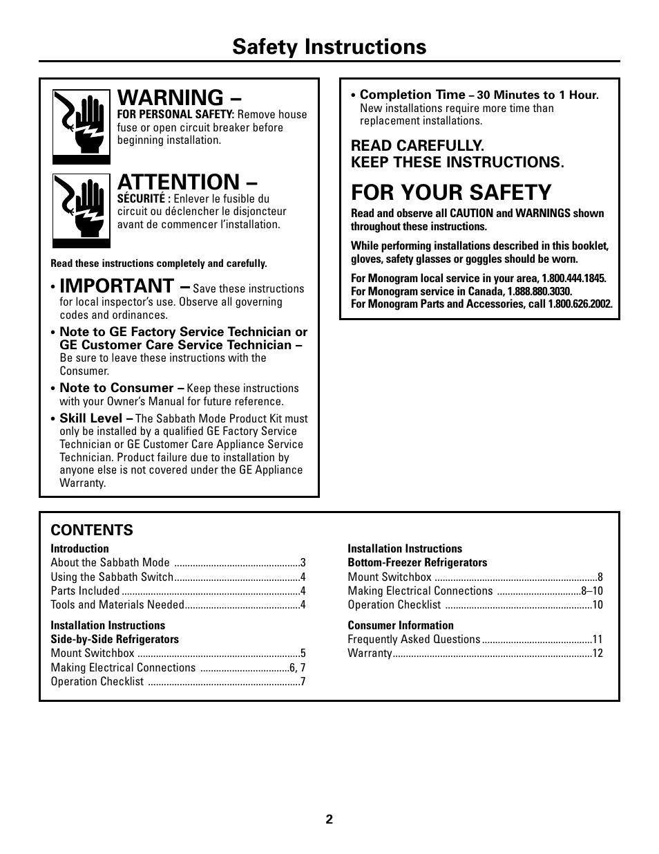 GE Monogram ZSAB1 User Manual | Page 2 / 12