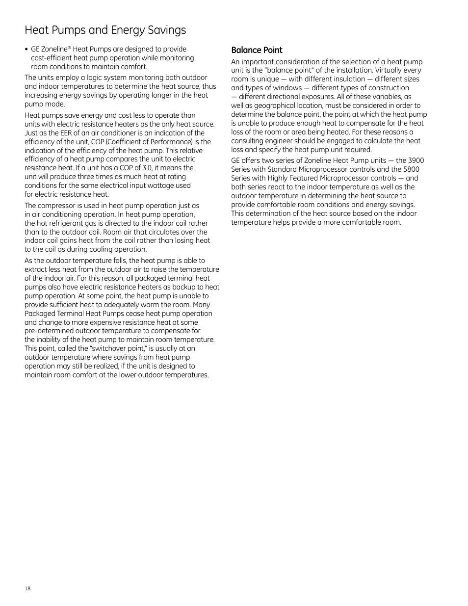 Heat pumps and energy savings | GE Monogram 5800 Series User Manual | Page 18 / 60