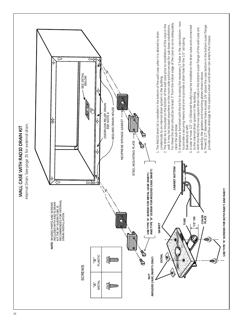 Wal l ca se w it h r ad 10 d ra in k it | GE Monogram 5800 Series User Manual | Page 36 / 60