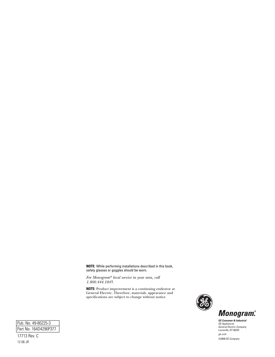 GE Monogram ZGU36N4D User Manual | Page 12 / 12