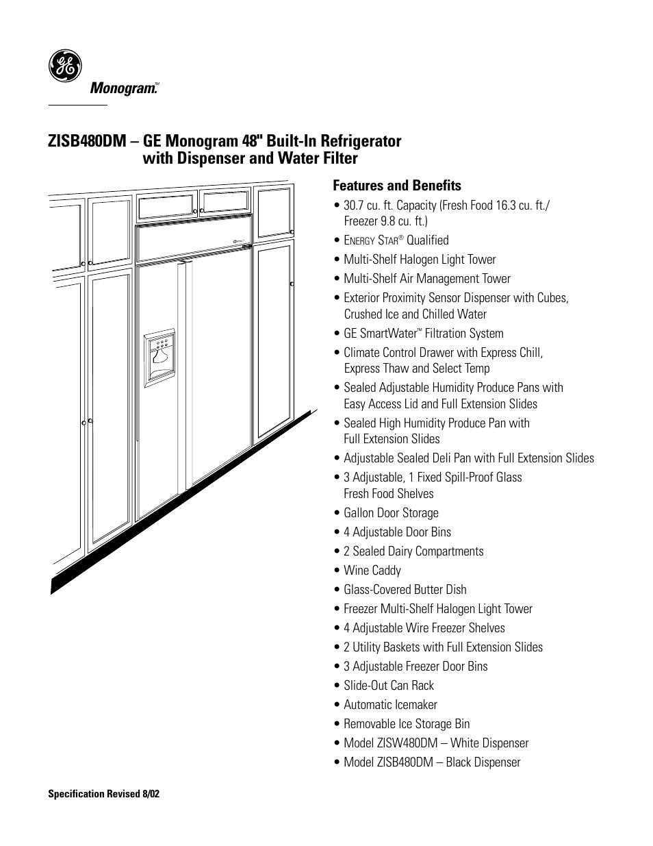 Monogram | GE Monogram MONOGRAM ZISB480DM User Manual | Page 6 / 6