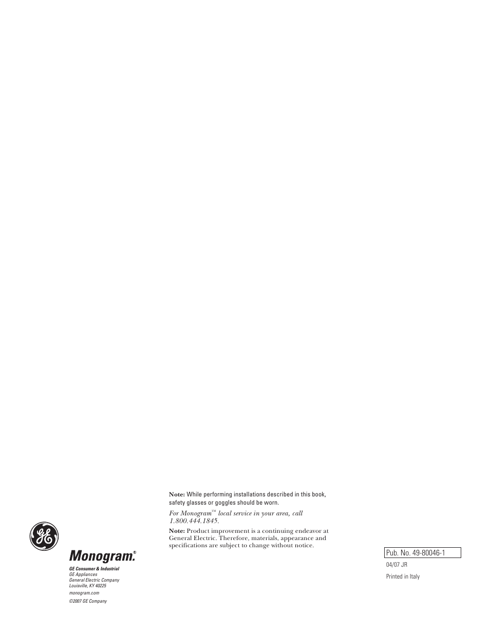 GE Monogram ZV750 User Manual | Page 12 / 12
