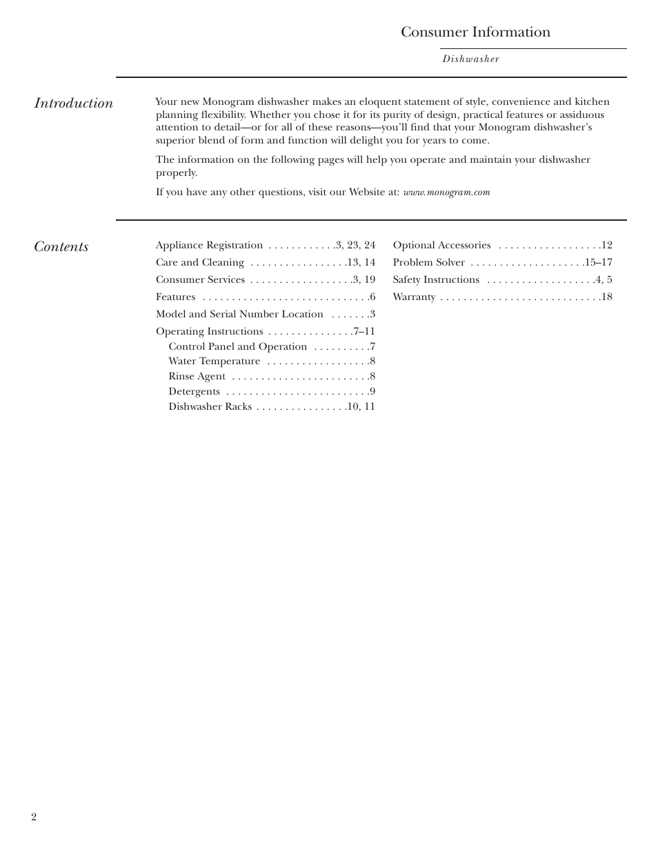 GE Monogram ZBD1800 User Manual | Page 2 / 24