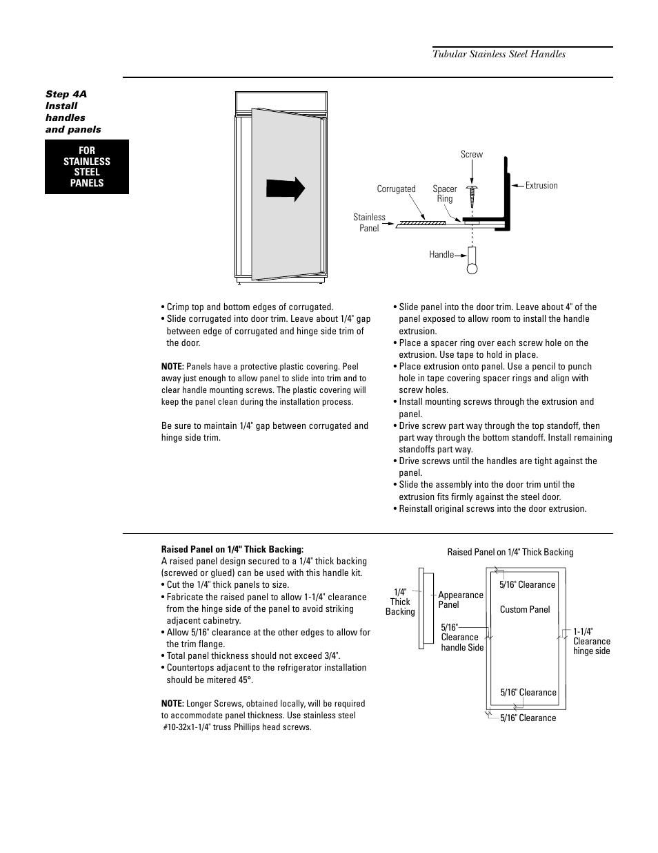 Zkhrss1 trim kit (for 1/4" panels) | GE Monogram ZIF36N RH User Manual | Page 32 / 40