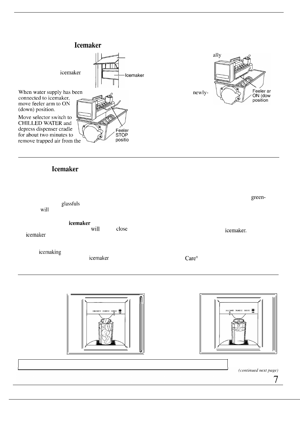Before using your and dispenser, Once your and dispenser are in operation, Caution | GE Monogram ZIS36N User Manual | Page 7 / 24