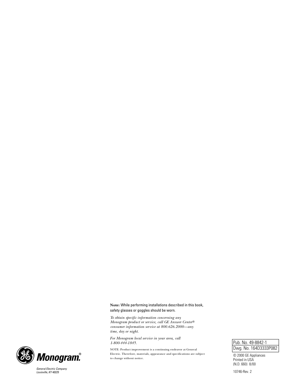 Monogram | GE Monogram ZX2L SS User Manual | Page 12 / 12