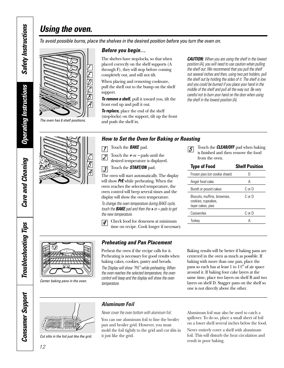 Using the oven | GE Monogram JBP65 User Manual | Page 12 / 32