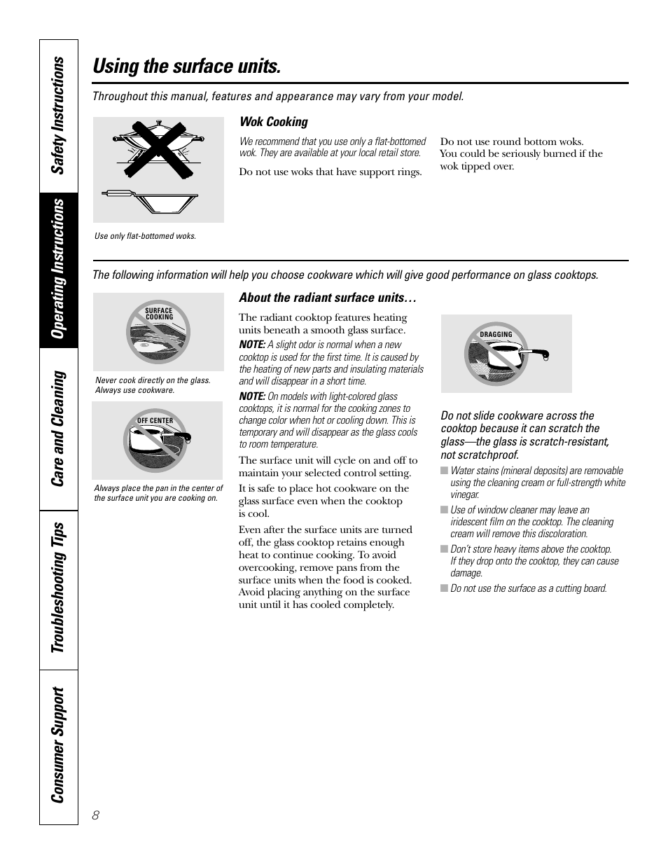Using the surface units | GE Monogram JBP65 User Manual | Page 8 / 32