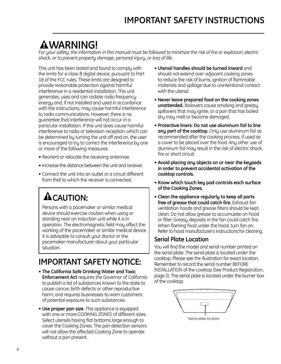 Safety instructions, Safety instructions –7, Warning | Important safety instructions, Important safety notice, Caution | GE Monogram ZHU30 User Manual | Page 4 / 80