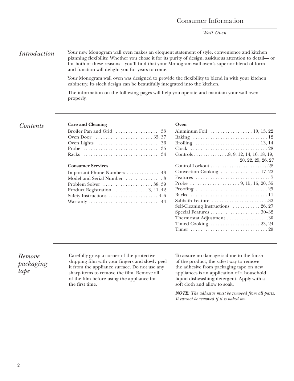 GE Monogram ZET2S User Manual | Page 2 / 128