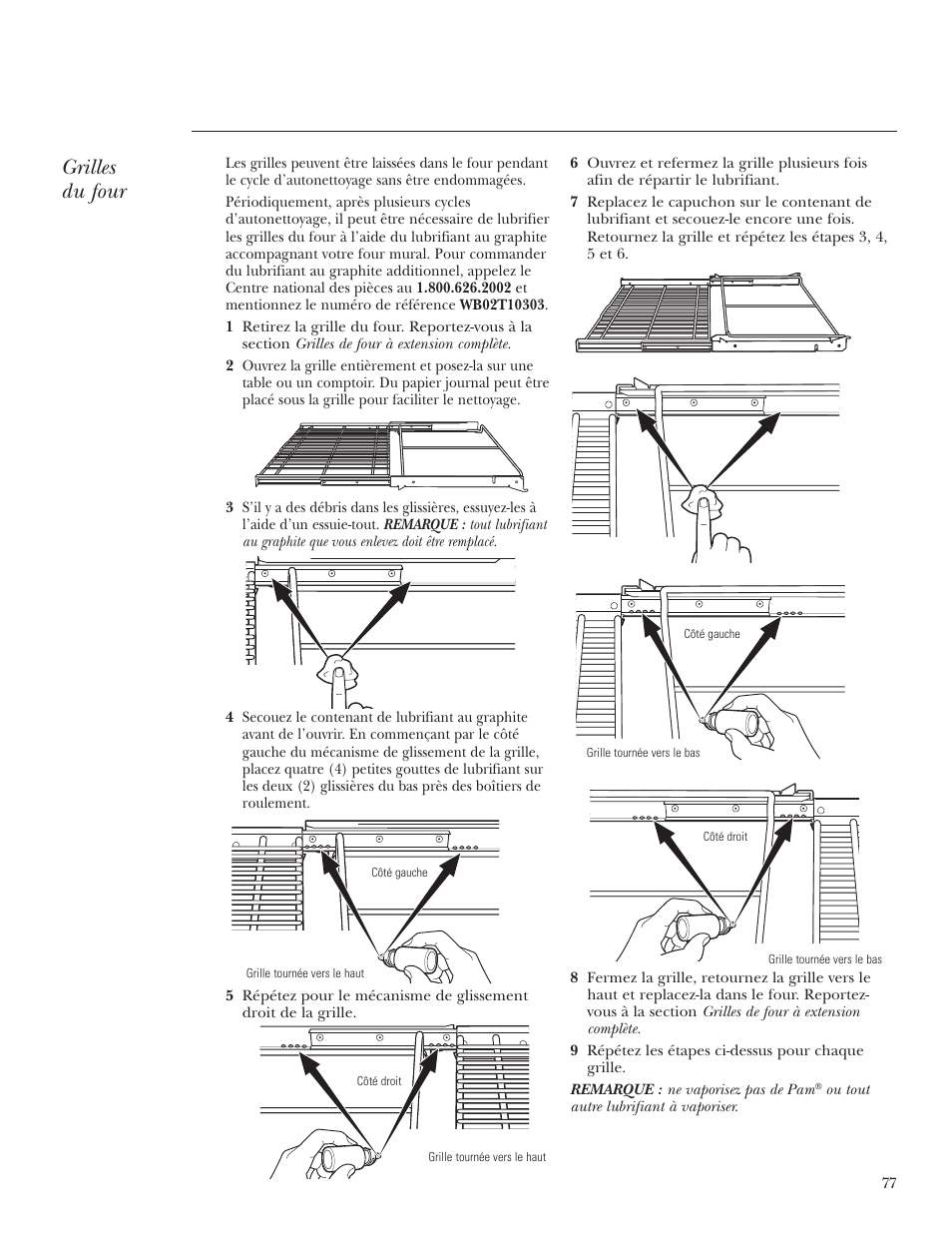 Grilles, Grilles du four | GE Monogram ZET2S User Manual | Page 77 / 128