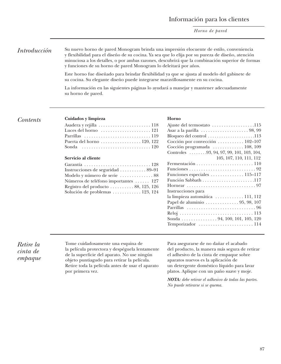 GE Monogram ZET2S User Manual | Page 87 / 128