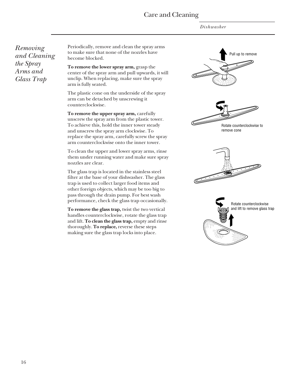 Care and cleaning | GE Monogram ZBD5700 User Manual | Page 16 / 28