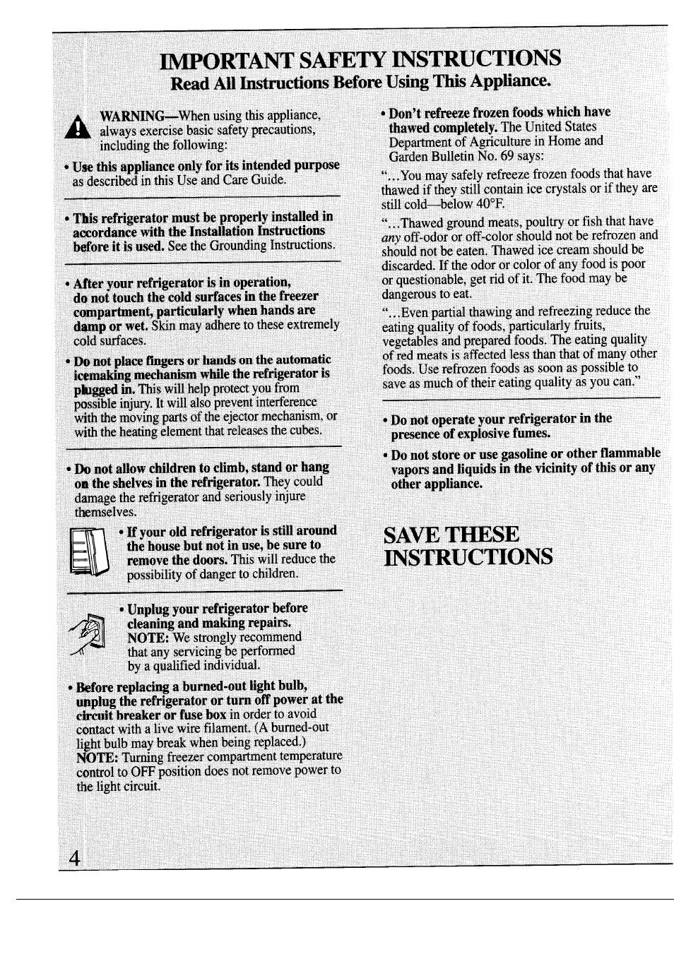 Safety instructions | GE Monogram 36 User Manual | Page 4 / 24
