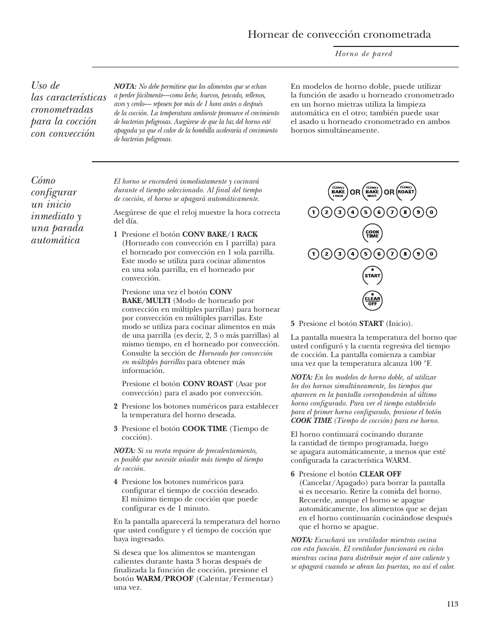 Hornear de convección cronometrada | GE Monogram ZEK938 User Manual | Page 113 / 136