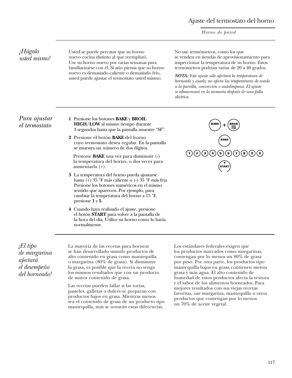 Termostato, Ajuste del termostato del horno, Hágalo usted mismo | Para ajustar el termostato | GE Monogram ZEK938 User Manual | Page 117 / 136