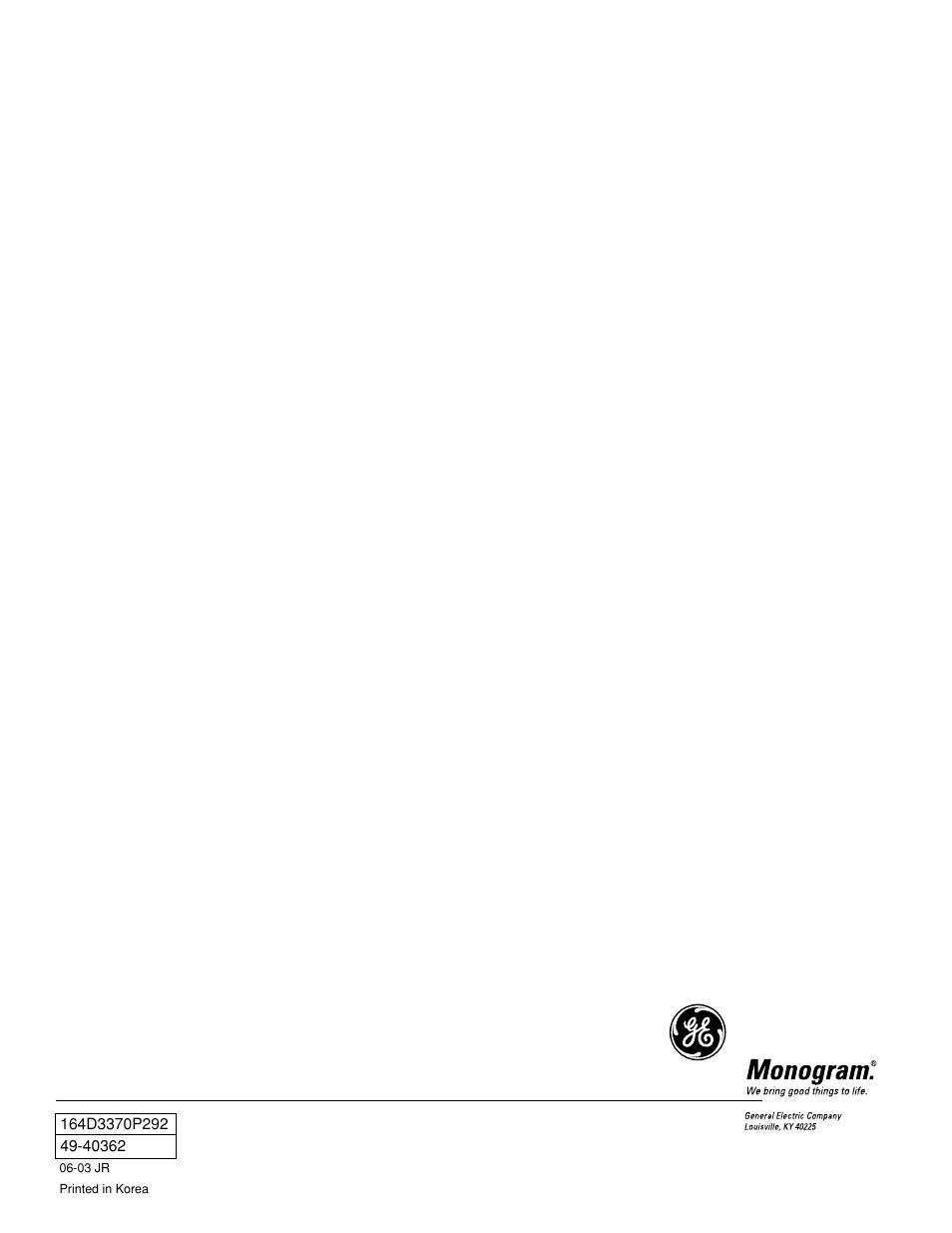 GE Monogram ZMC1095 User Manual | Page 36 / 36