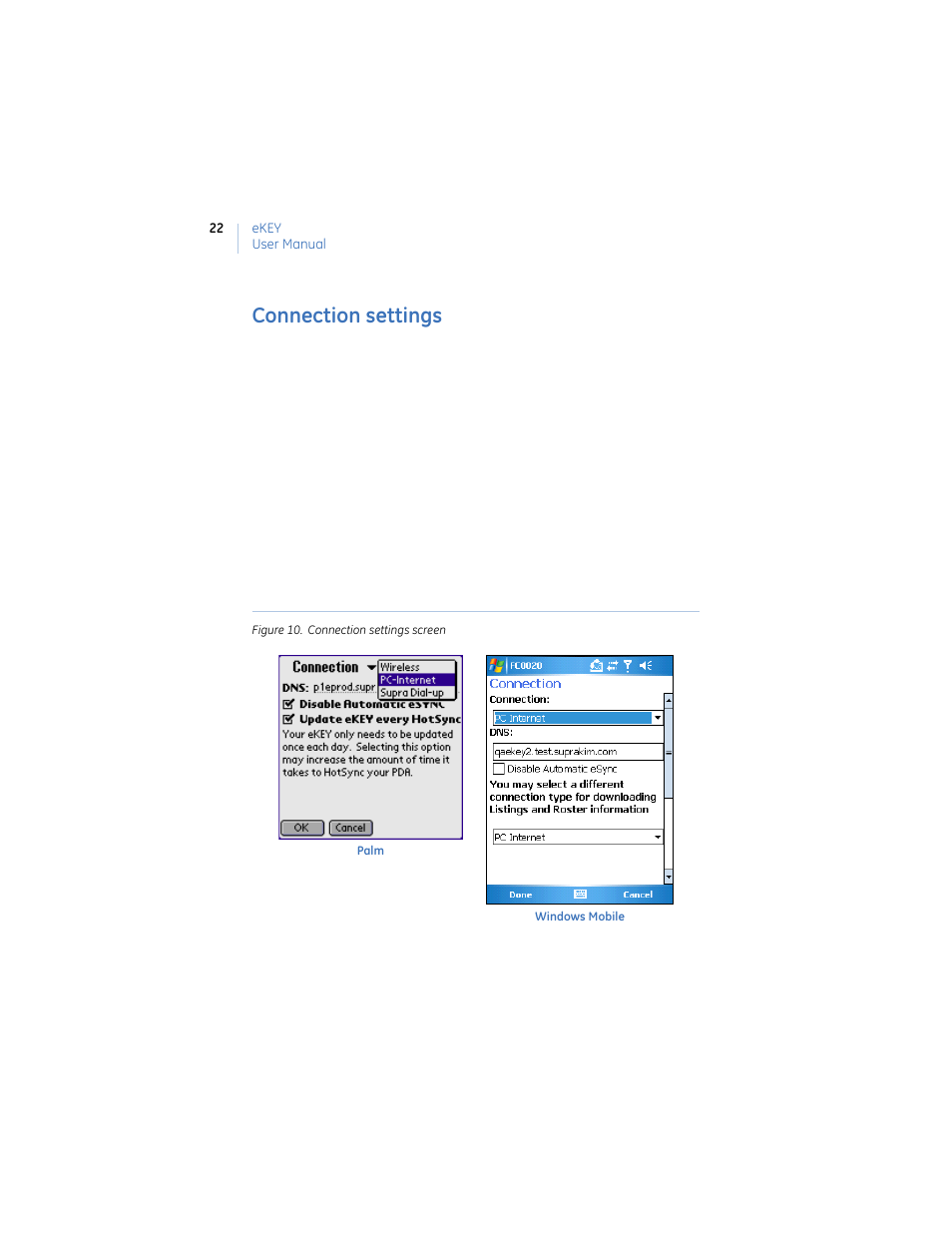 Connection settings | GE Monogram eKEY User Manual | Page 30 / 82