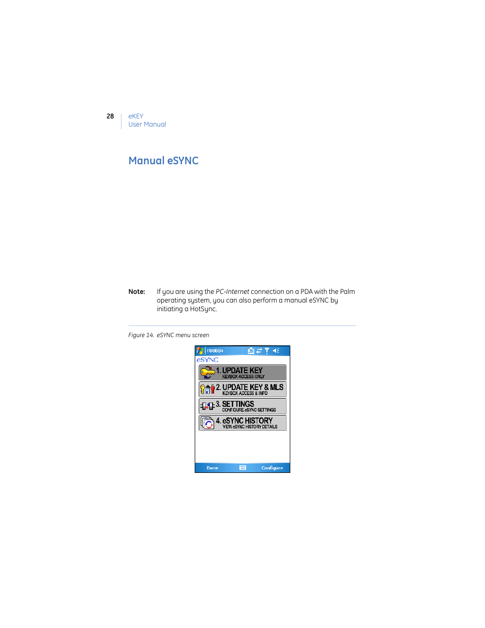 Manual esync | GE Monogram eKEY User Manual | Page 36 / 82