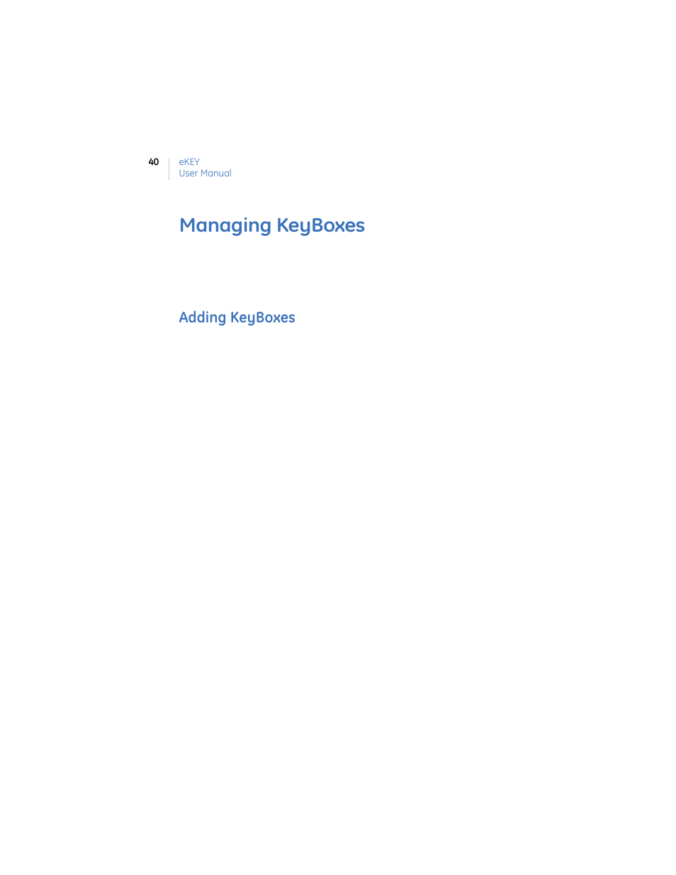 Managing keyboxes, Adding keyboxes | GE Monogram eKEY User Manual | Page 48 / 82