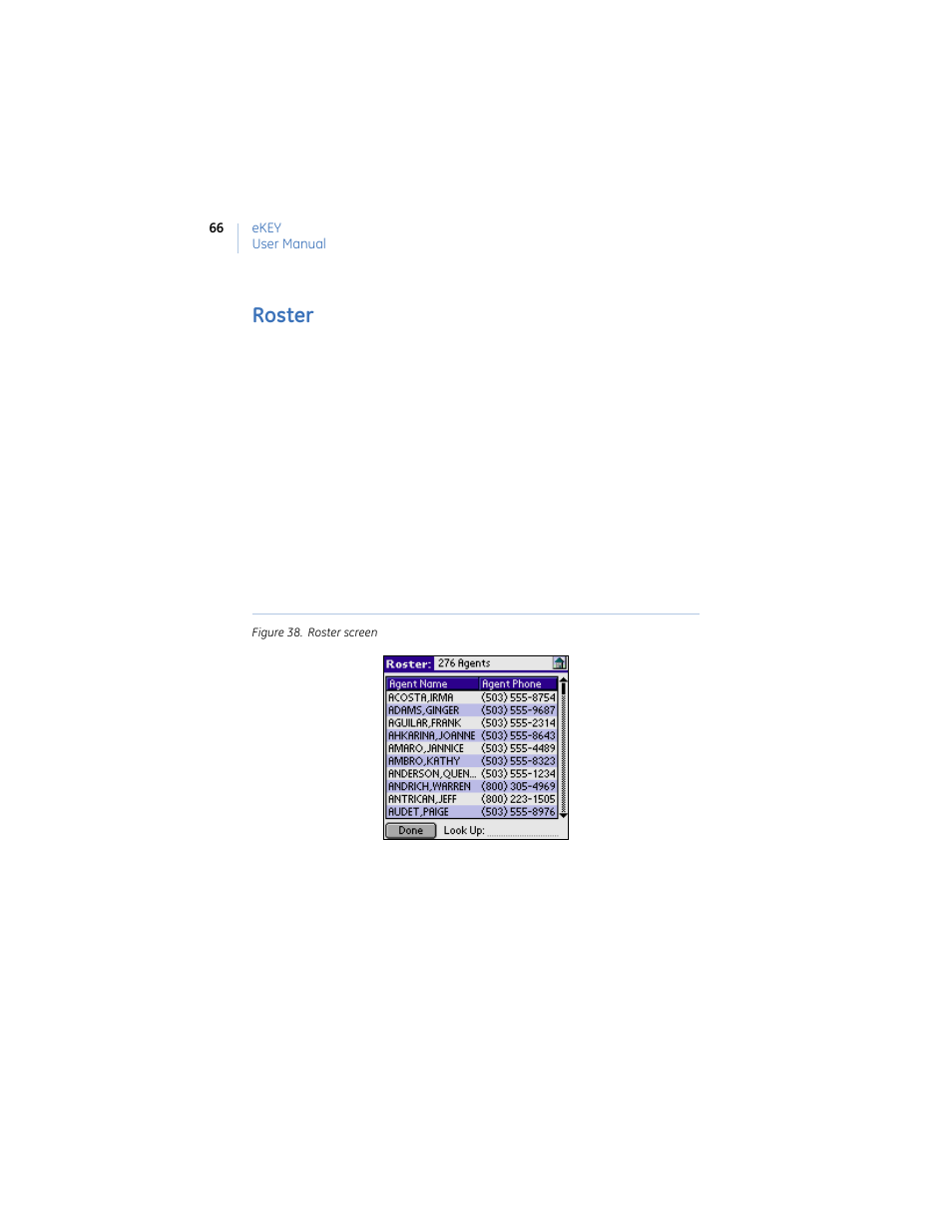 Roster | GE Monogram eKEY User Manual | Page 74 / 82