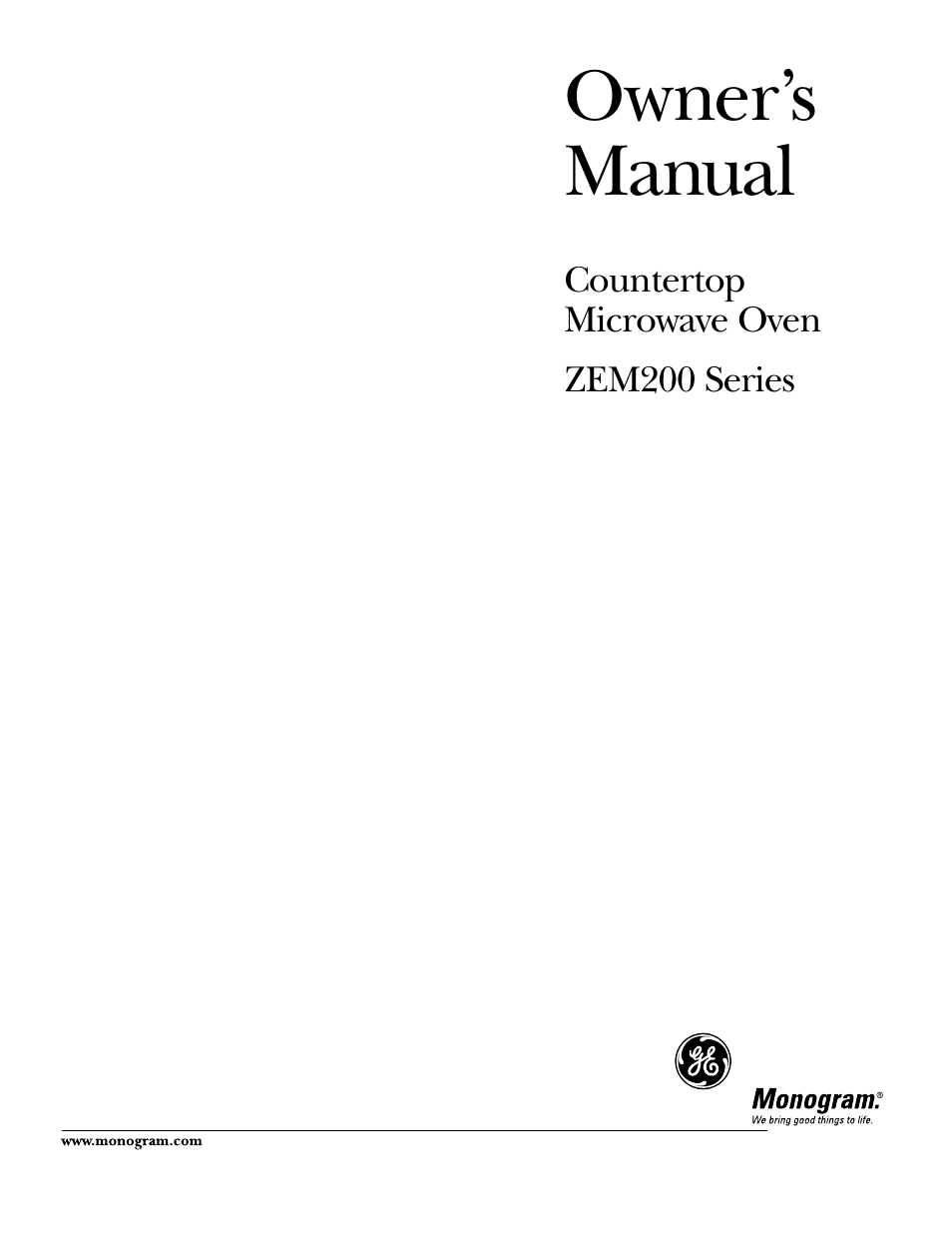 GE Monogram ZEM200 User Manual | 28 pages