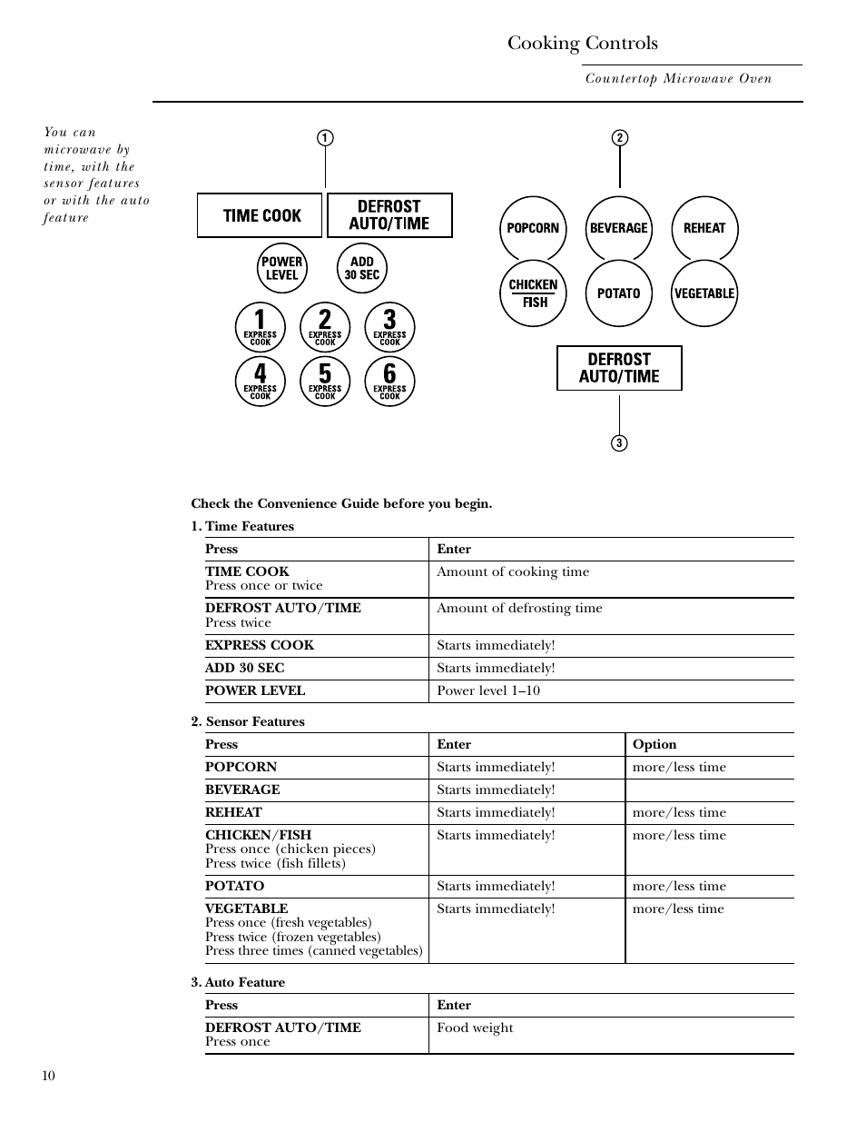 Cooking controls | GE Monogram ZEM200 User Manual | Page 10 / 28