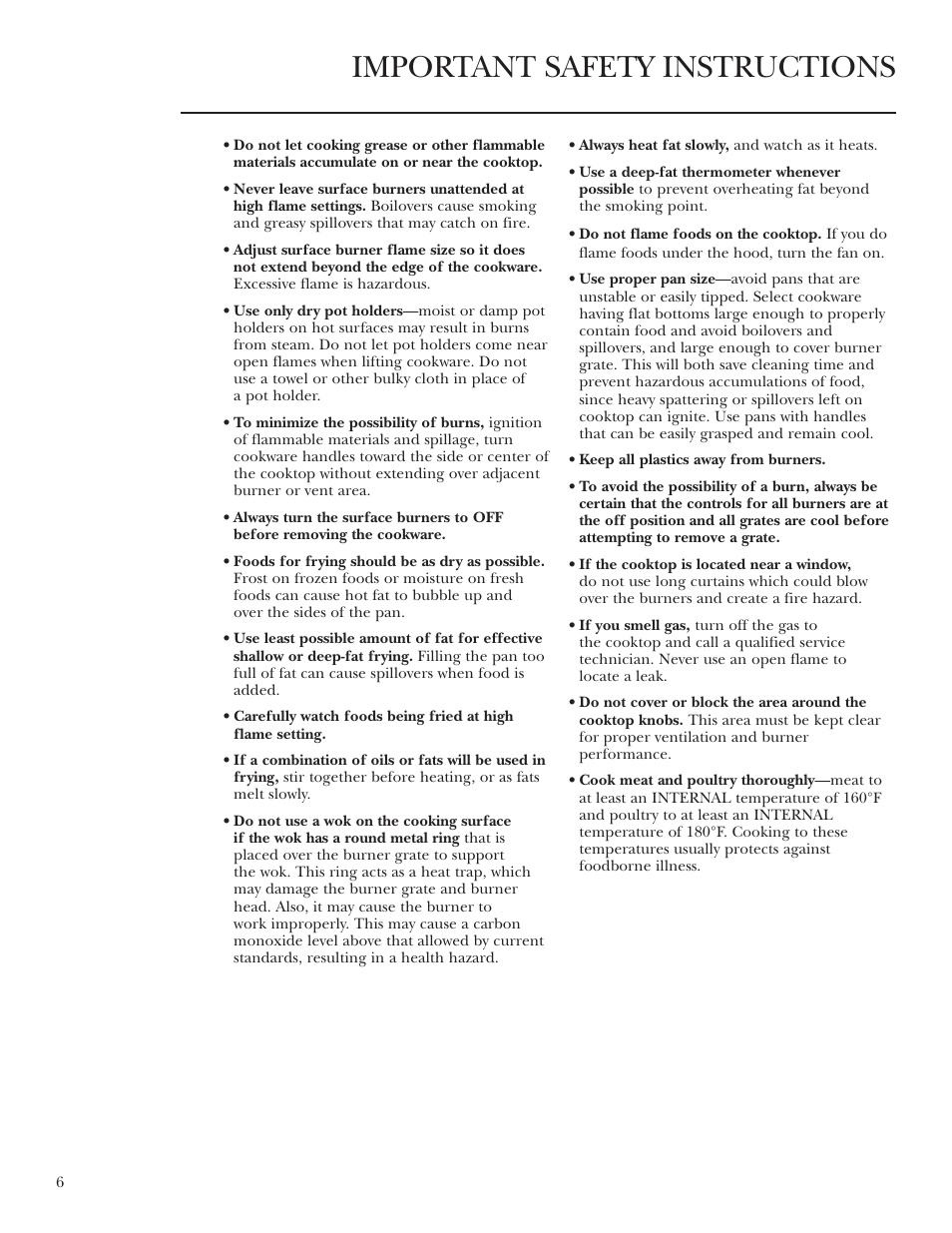 Important safety instructions | GE Monogram ZGU36K User Manual | Page 6 / 24