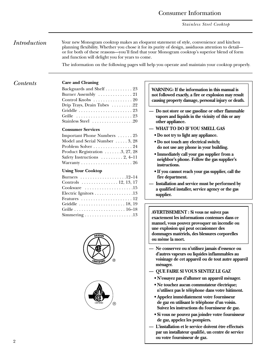 GE Monogram ZGU36L4D User Manual | Page 2 / 28
